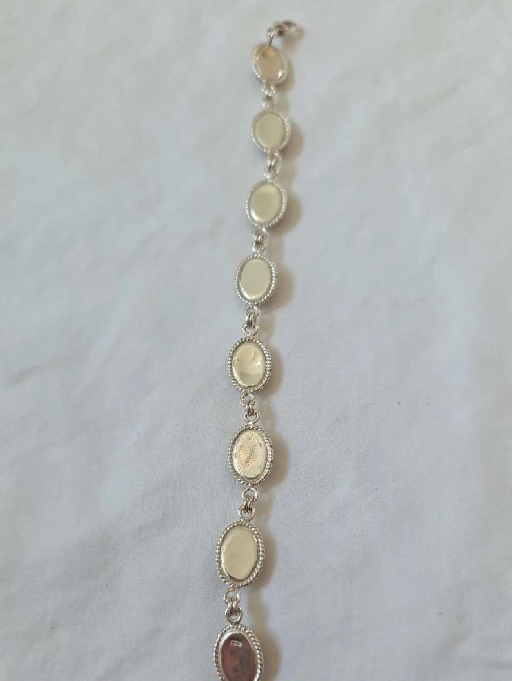 Sterling Silver Amber Link Bracelet in Honey Amber Size 7.25